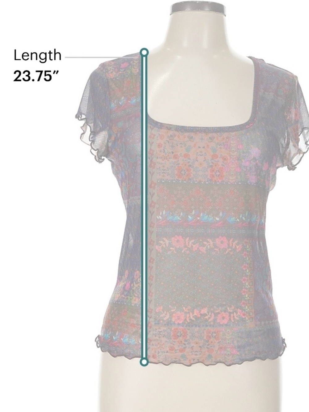 NATURAL LIFE Multicolor Floral Patchwork Scoop Neck Short Sleeve Top - Picture 4 of 11